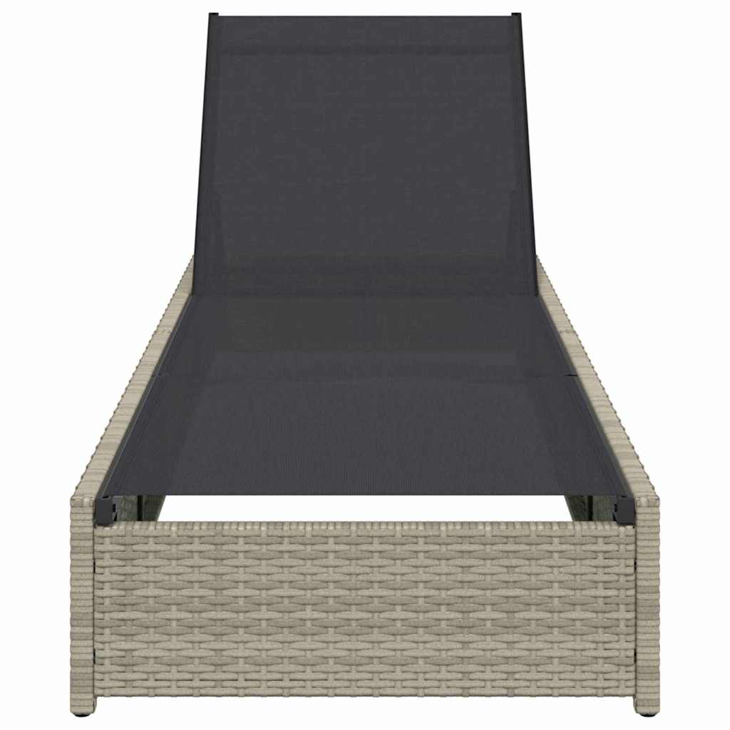 Sun Lounger Reclining Beige 60 x 200 x 27cm Poly Rattan